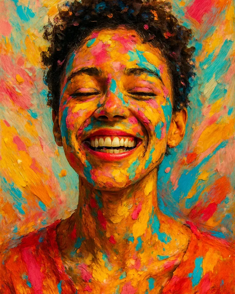 Textured abstract portrait print