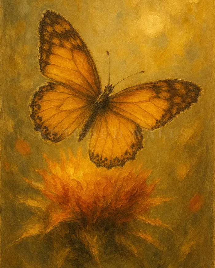 Golden butterfly print